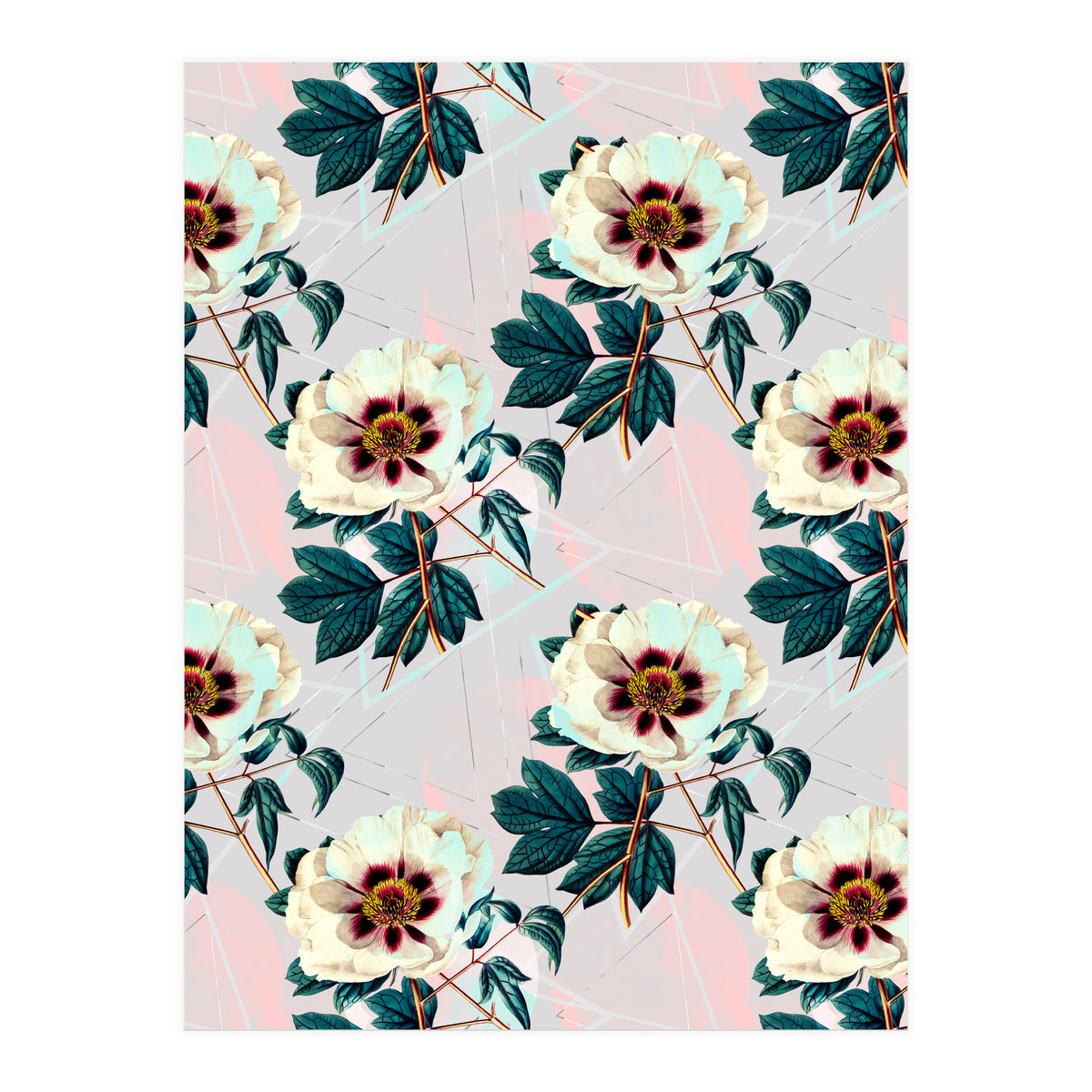 Flowery blooming with geometric (Print Only)