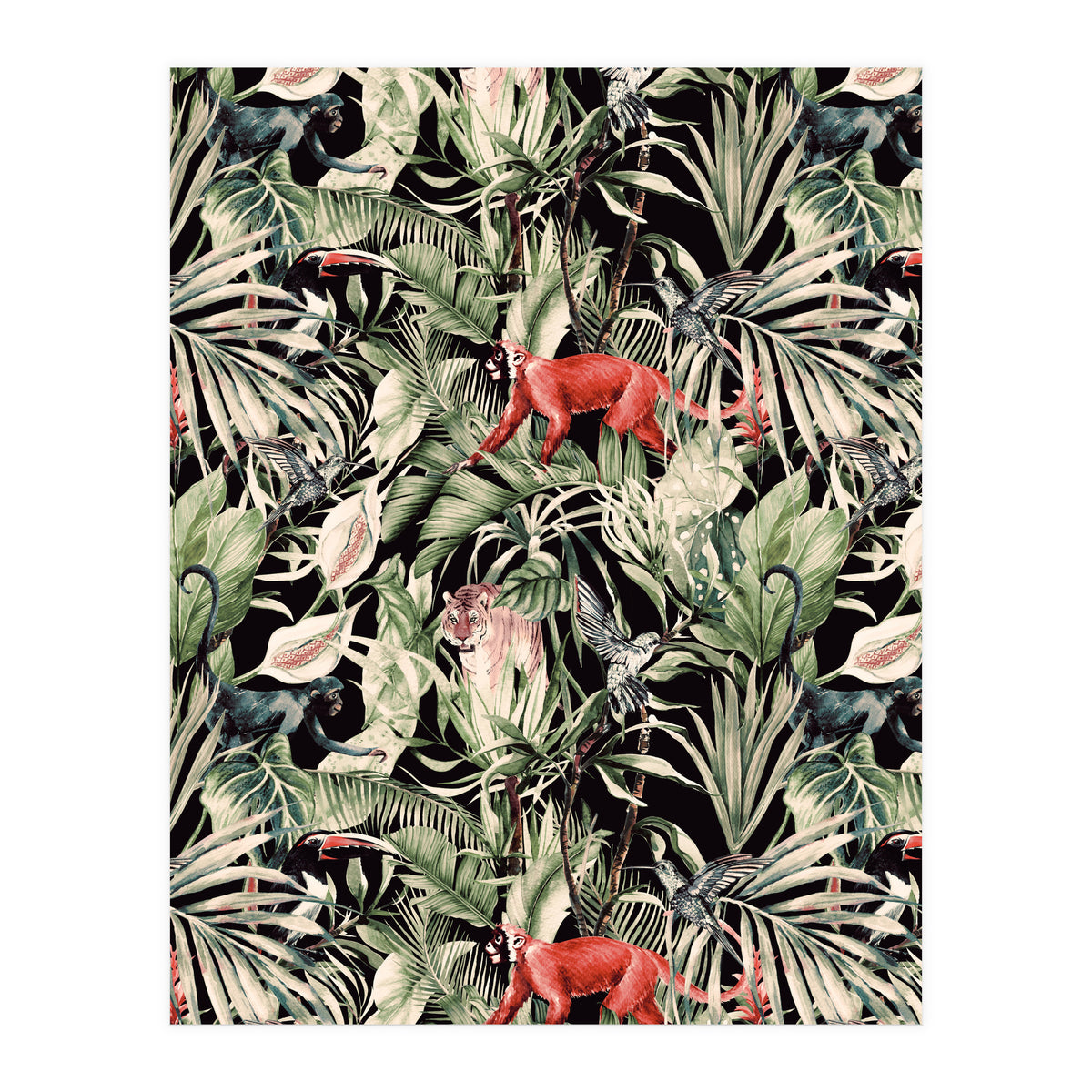 Animals In The Dark Of The Jungle (Print Only)