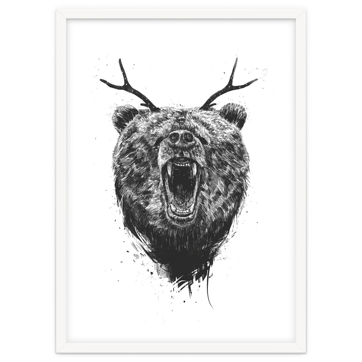 Angry Bear With Antlers