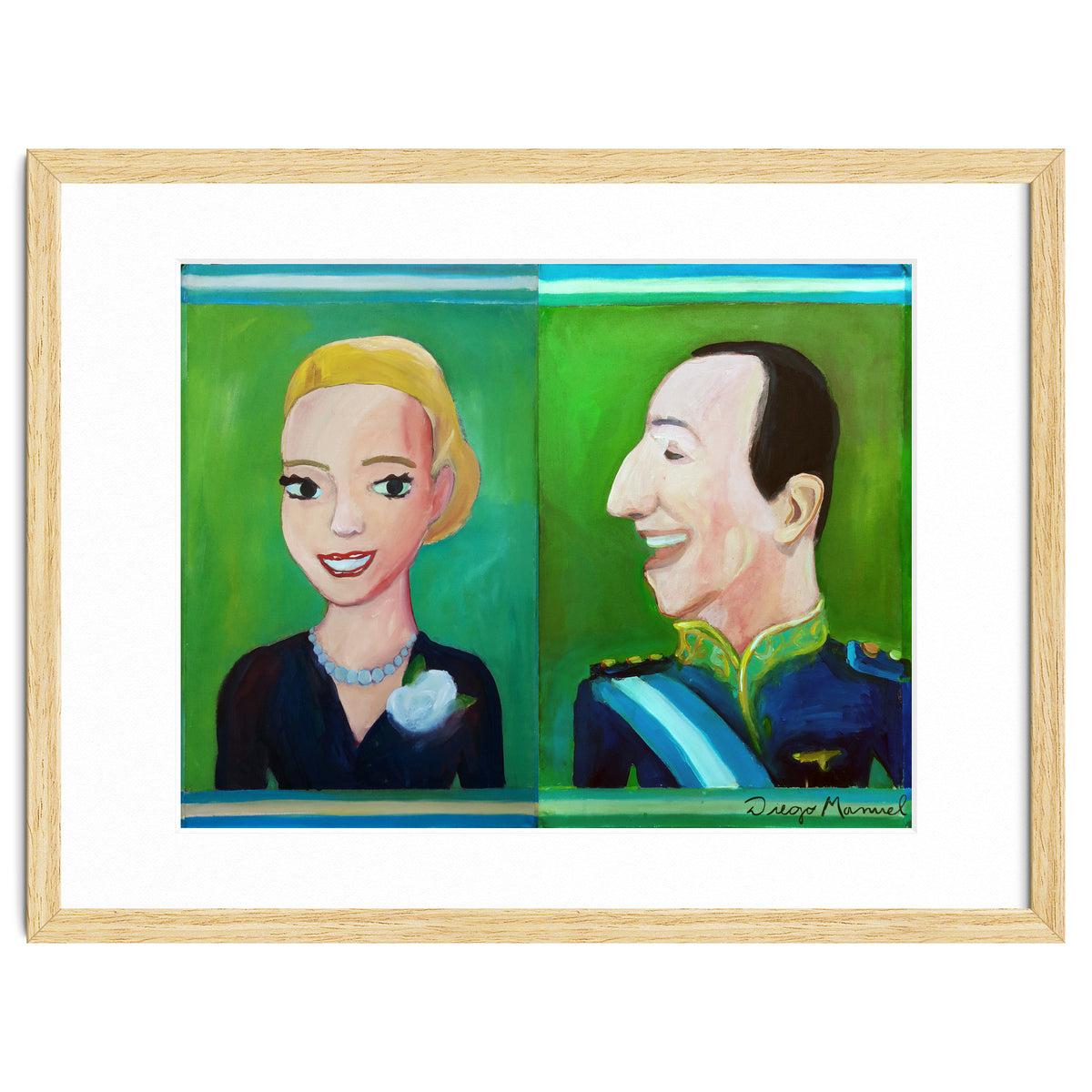 Evita y Juan Perón Díptico