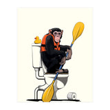 Chimp on the Toilet, Funny Bathroom Humour (Print Only) thumbnail