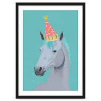 Horse with Party Hat Portrait