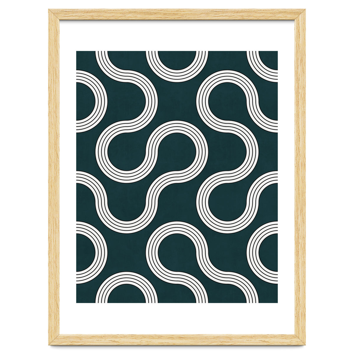 My Favorite Geometric Patterns No.35 - Green Tinted Navy Blue