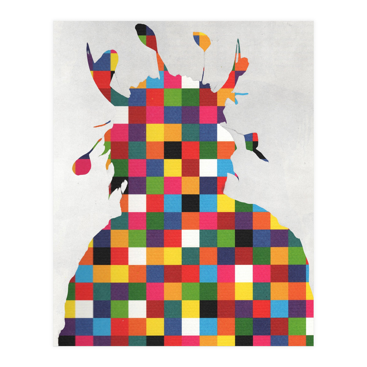 Indian Portrait Disaster · Kicking Bear Colorful Square (Print Only)