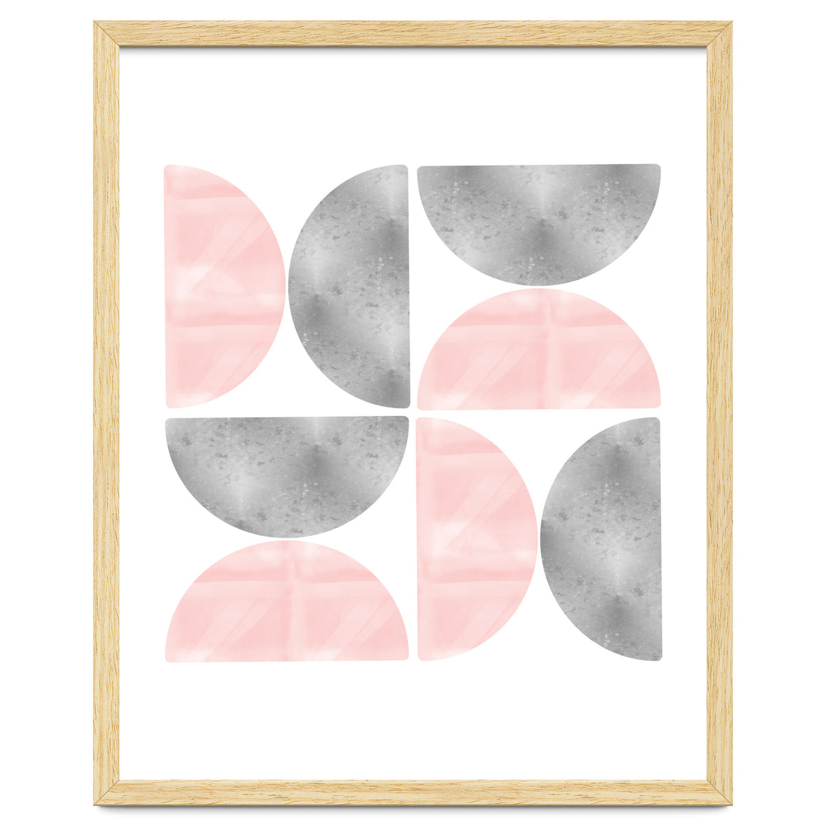 Half Moon Blush And Grey Abstract