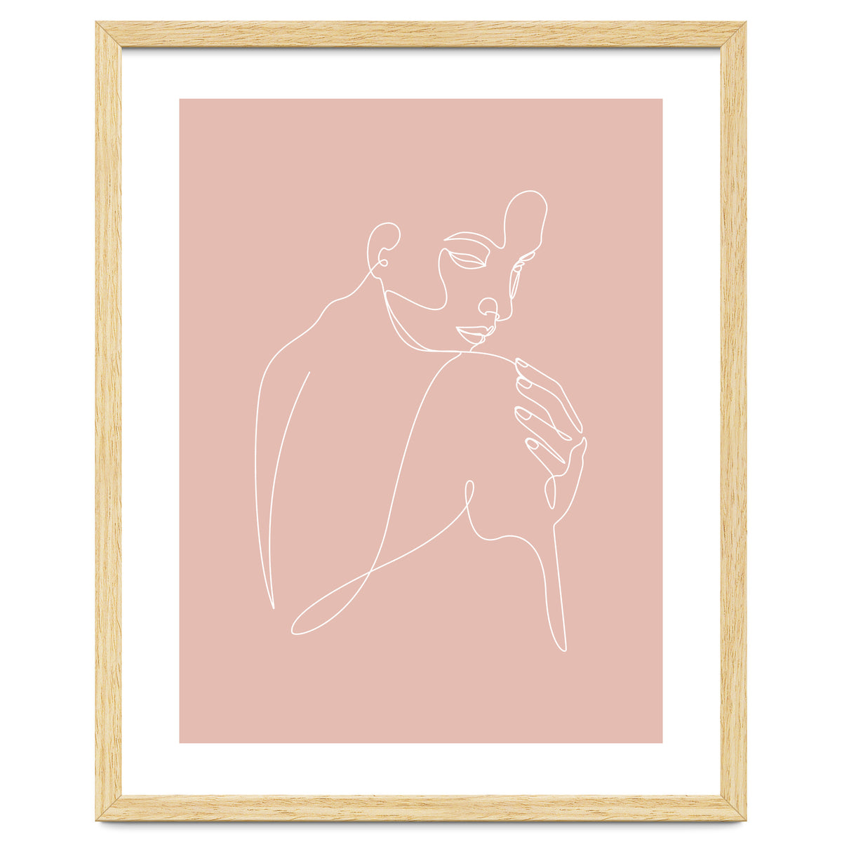 Sleep woman line pink