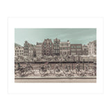 AMSTERDAM Singel Canal with Flower Market | urban vintage style (Print Only) thumbnail