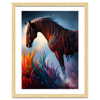 Elegant Prismatic Arabian Horse Digital Art