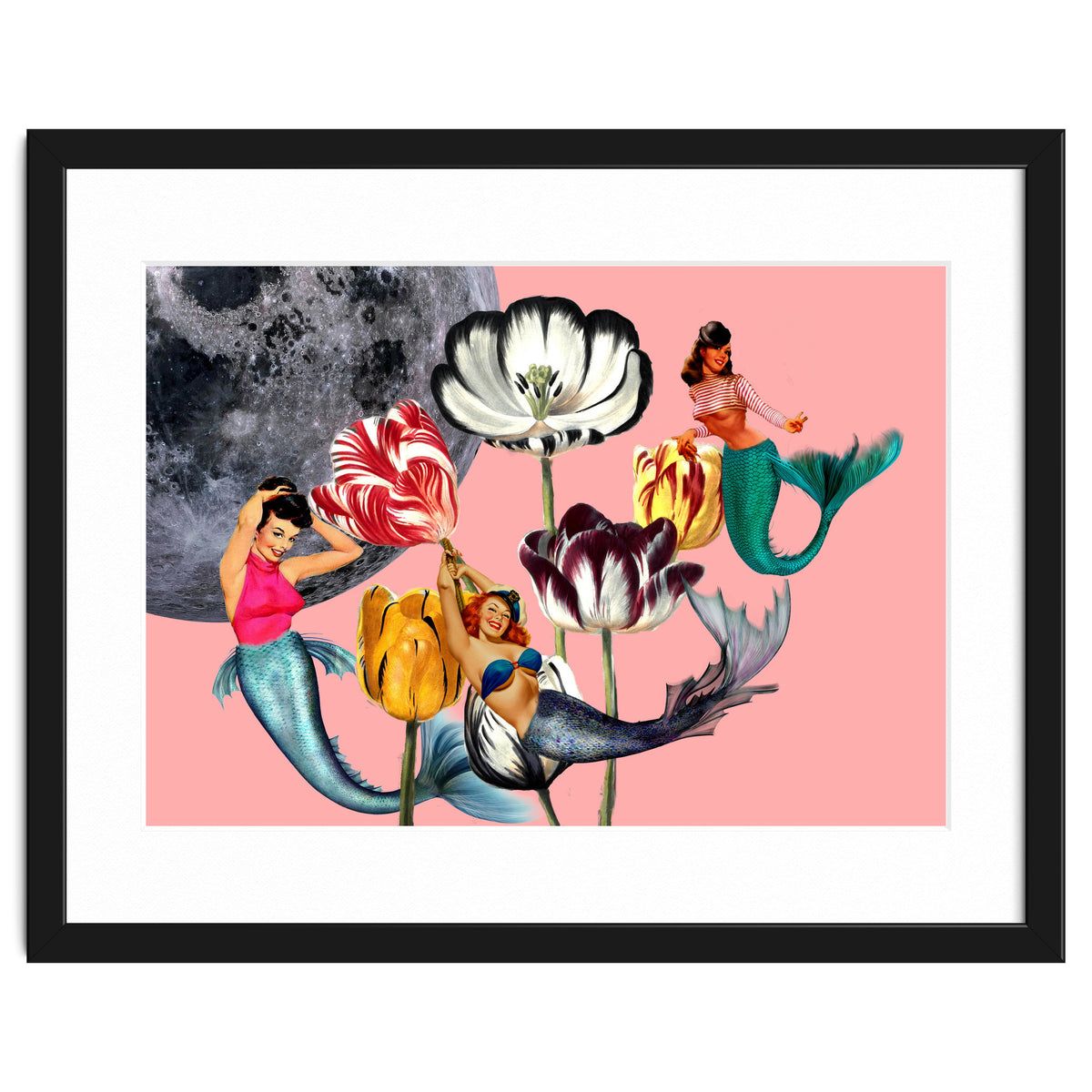 Mermaid Floral with moon