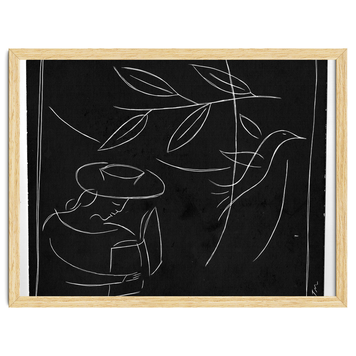 Woman With Bird And Book