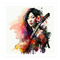 Watercolor Musician Woman #1 (Print Only)