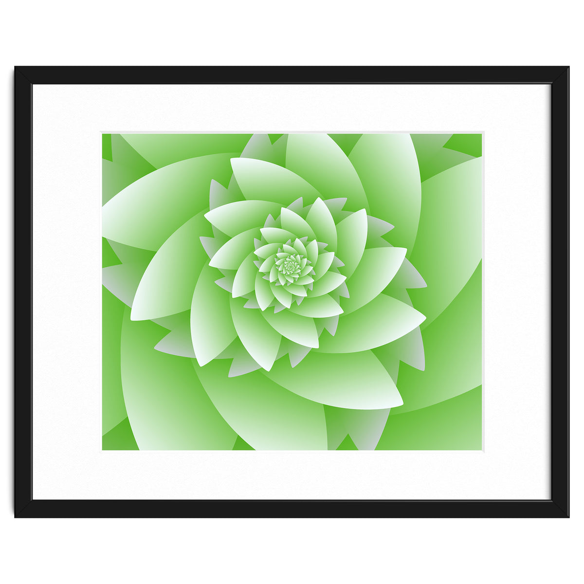 Abstract Green Floral Optical Illusions Art