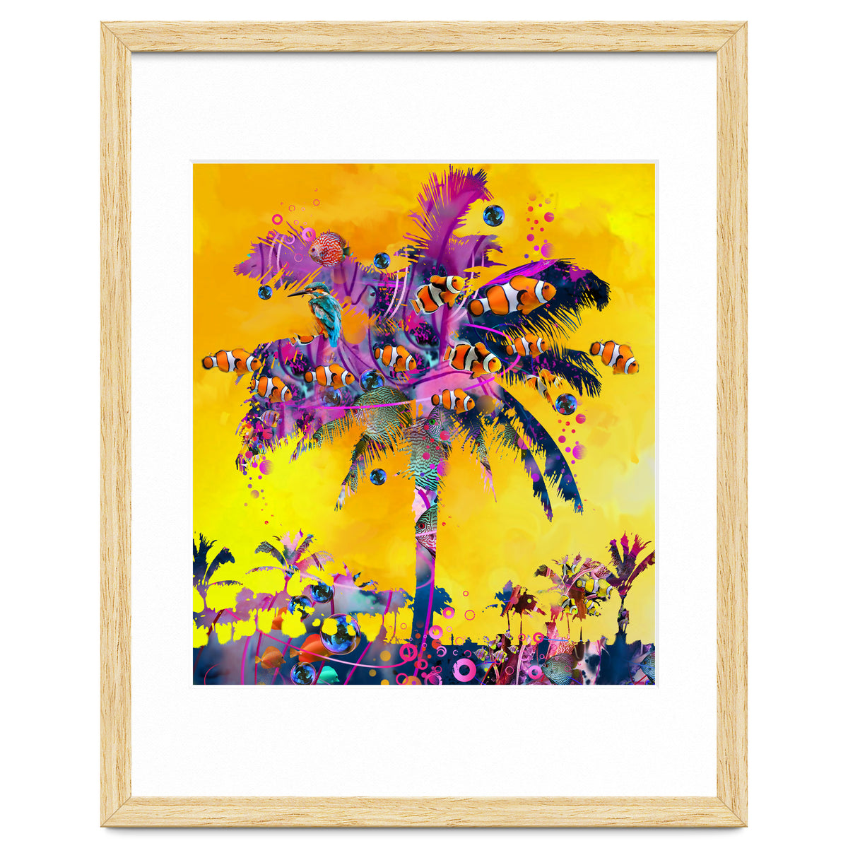 Purple Palm with Fish