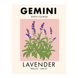 Gemini Birth Flower Lavender (Print Only) thumbnail