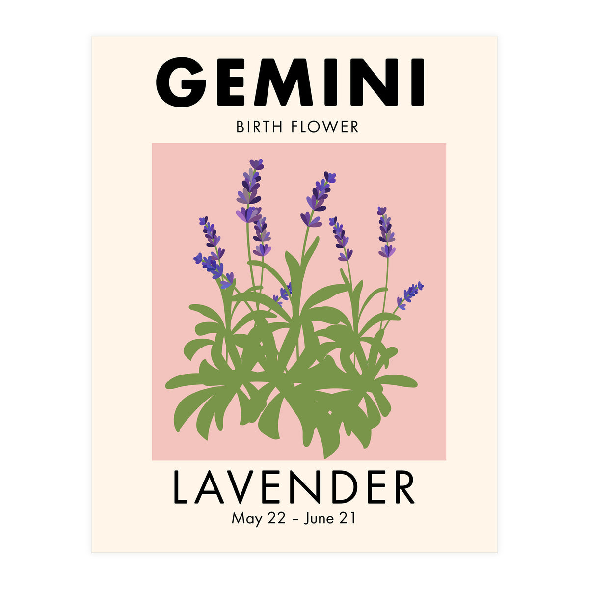 Gemini Birth Flower Lavender (Print Only)