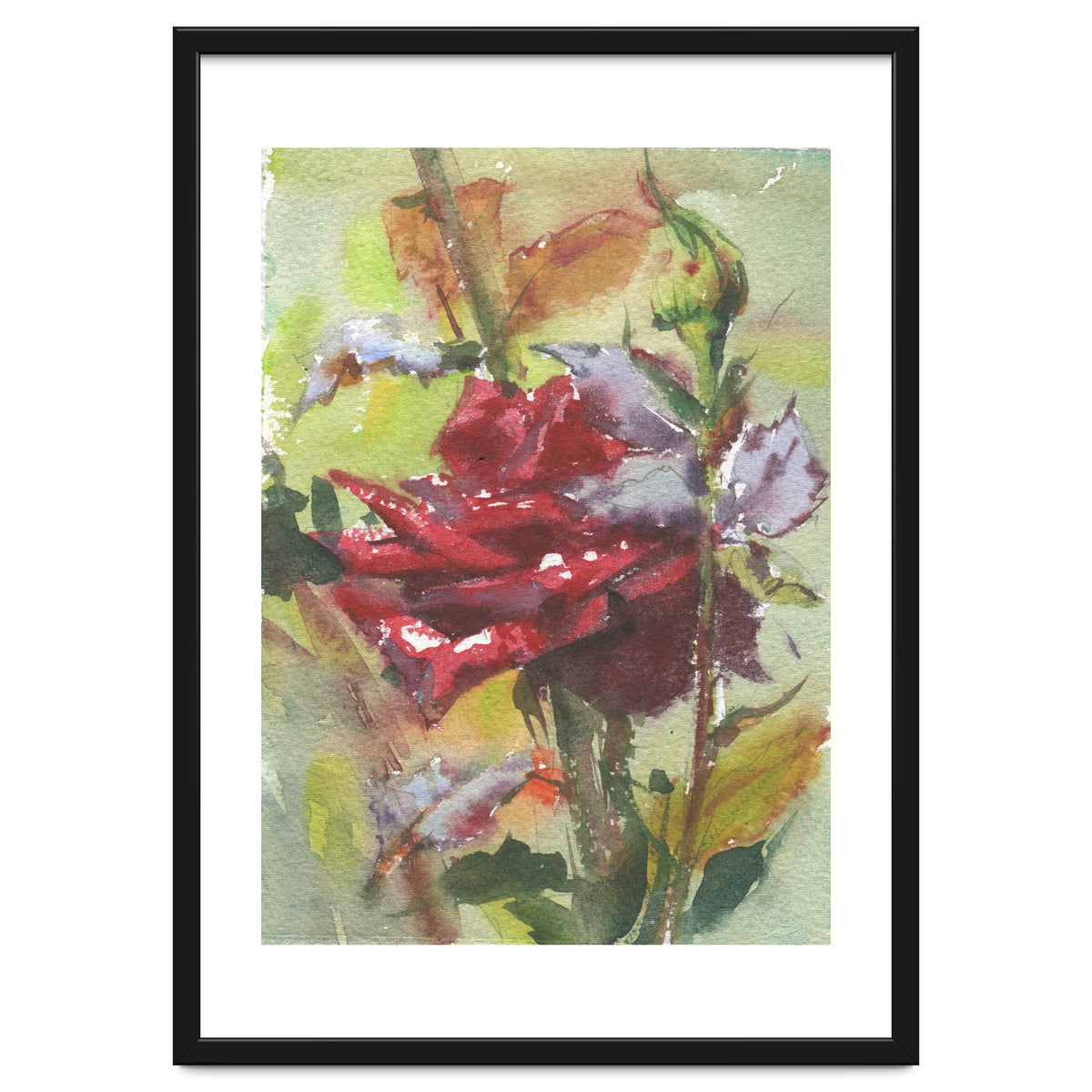 Spice Rose watercolor painting