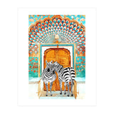 Take Your Stripes Wherever You Go Painting, Zebra Wildlife Architecture, Indian Palace Door Painting  (Print Only) thumbnail