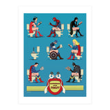 Superheroes on the Toilet, funny poo humour (Print Only) thumbnail