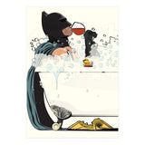 Batman in the Bath, funny Bathroom Humour (Print Only) thumbnail