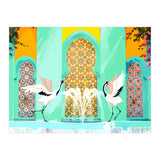 Moroccan Courtyard | Heron Animal Wildlife & Ethnic Vintage Architecture | Royal Fountain Palace (Print Only) thumbnail
