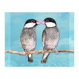 Two kissing Java sparrows (Print Only) thumbnail