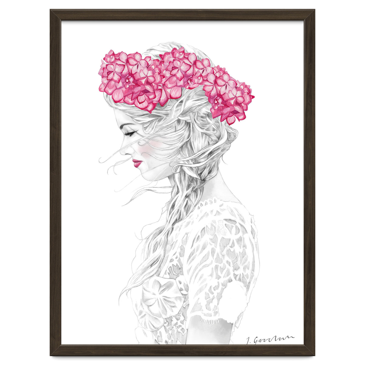 Pink Hydrangea Girl