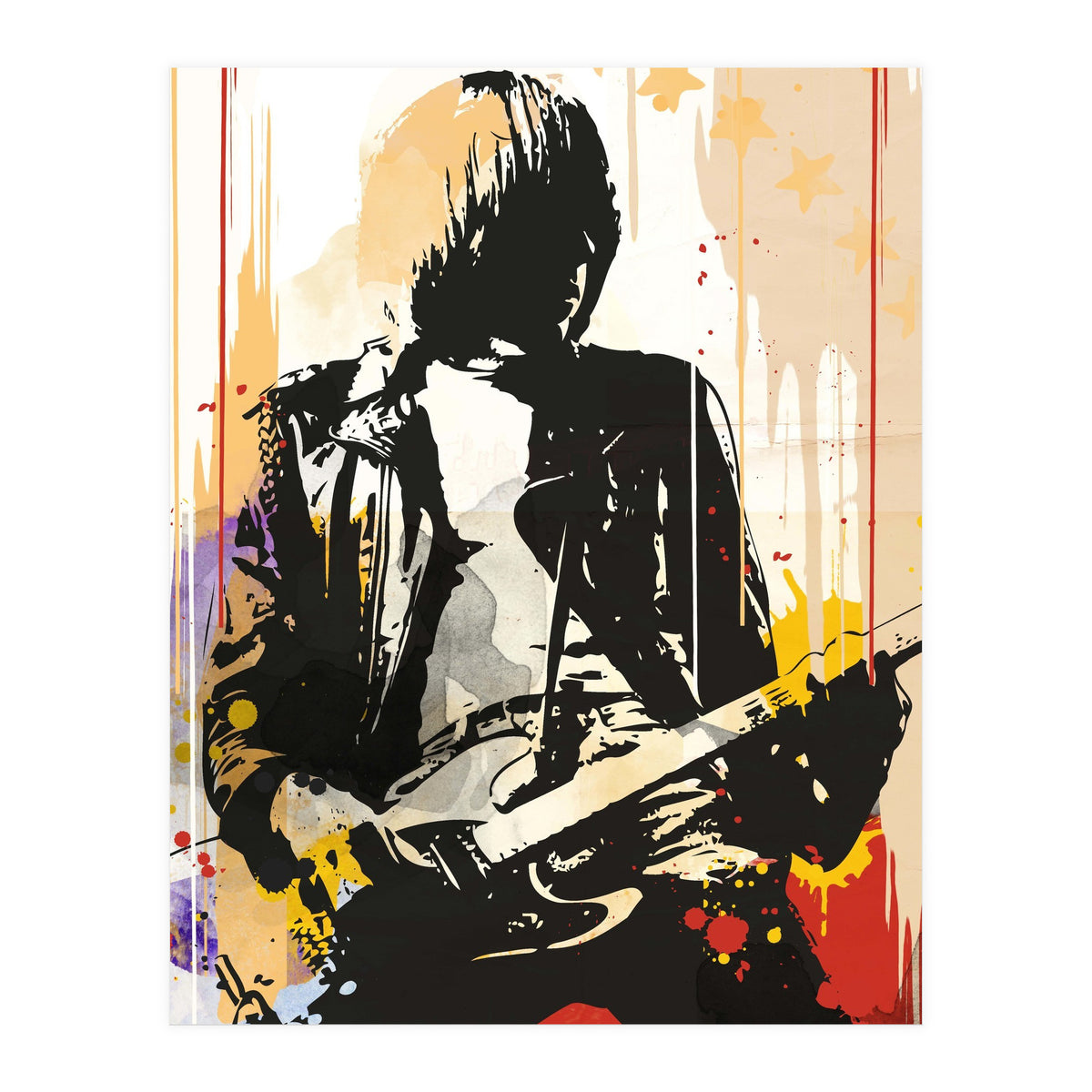 Johnny Ramone pop art poster (Print Only)