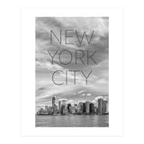 NYC Lower Manhattan & Hudson River | Text & Skyline (Print Only) thumbnail