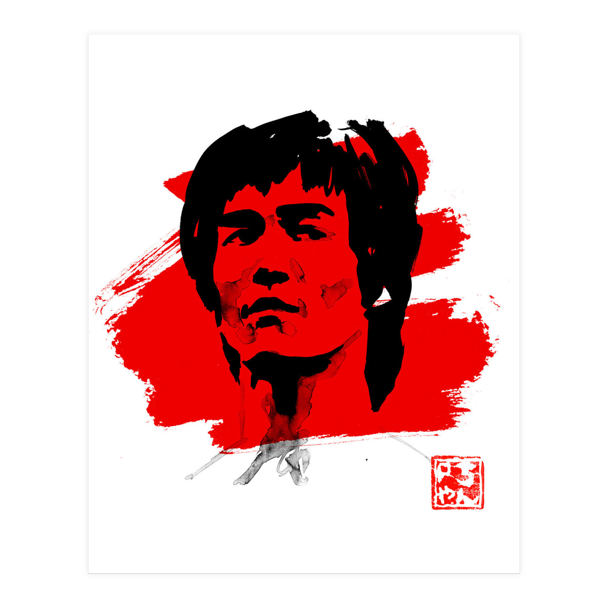 bruce lee in red (Print Only)