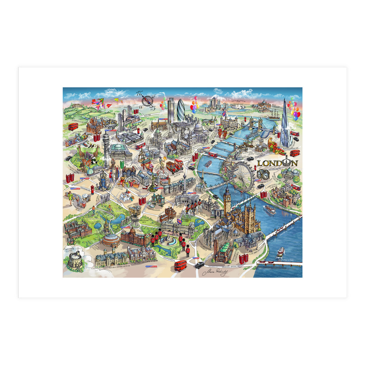 London Map Illustration (Print Only)
