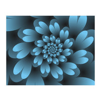 Blue Floral Satin (Print Only)