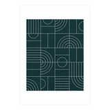 My Favorite Geometric Patterns No.26 - Green Tinted Navy Blue (Print Only) thumbnail