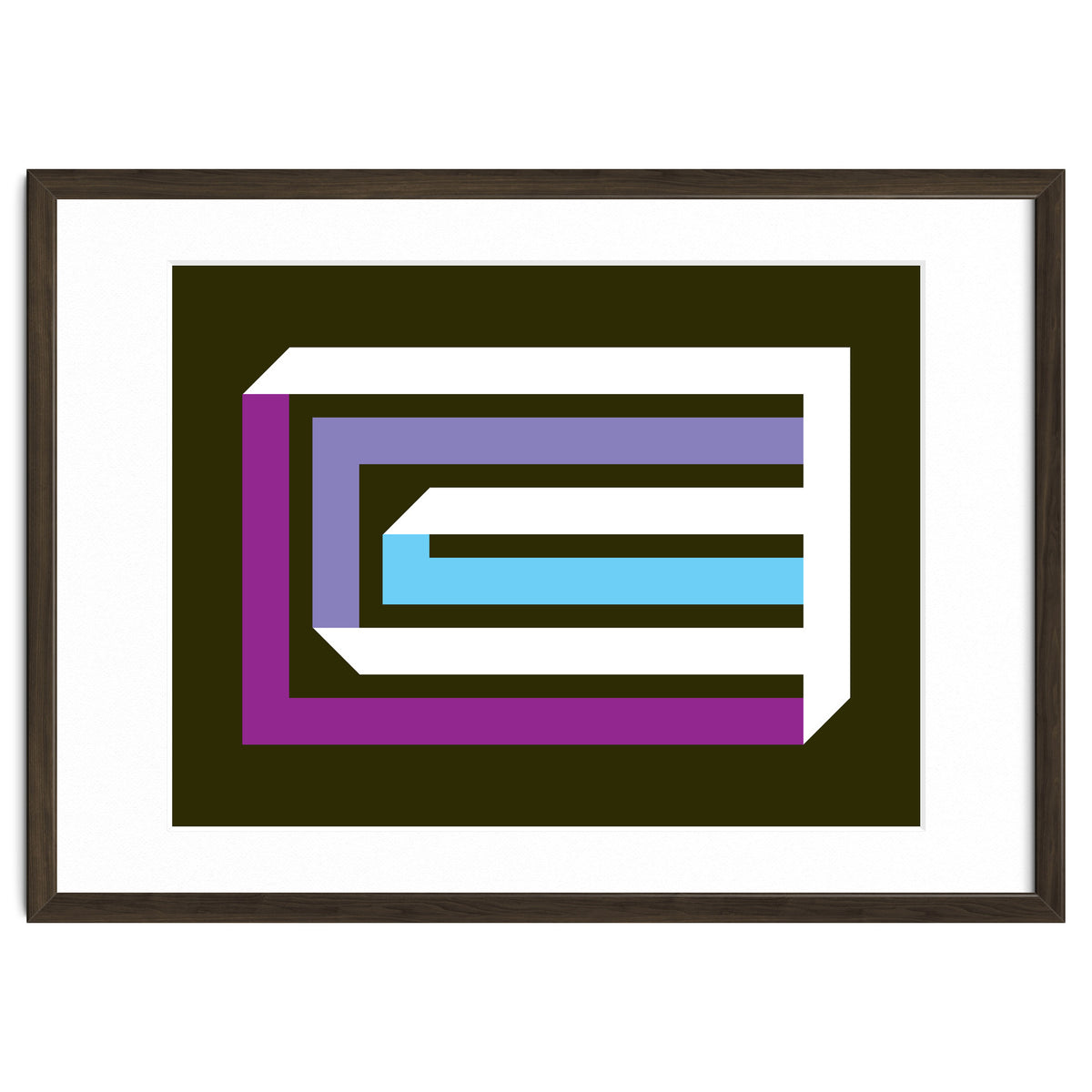 Geometric Shapes No. 35 -  brown, blue & lilac