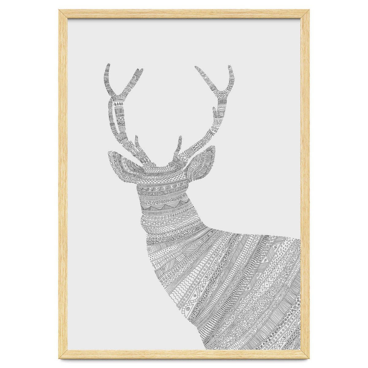 Stag Grey Poster