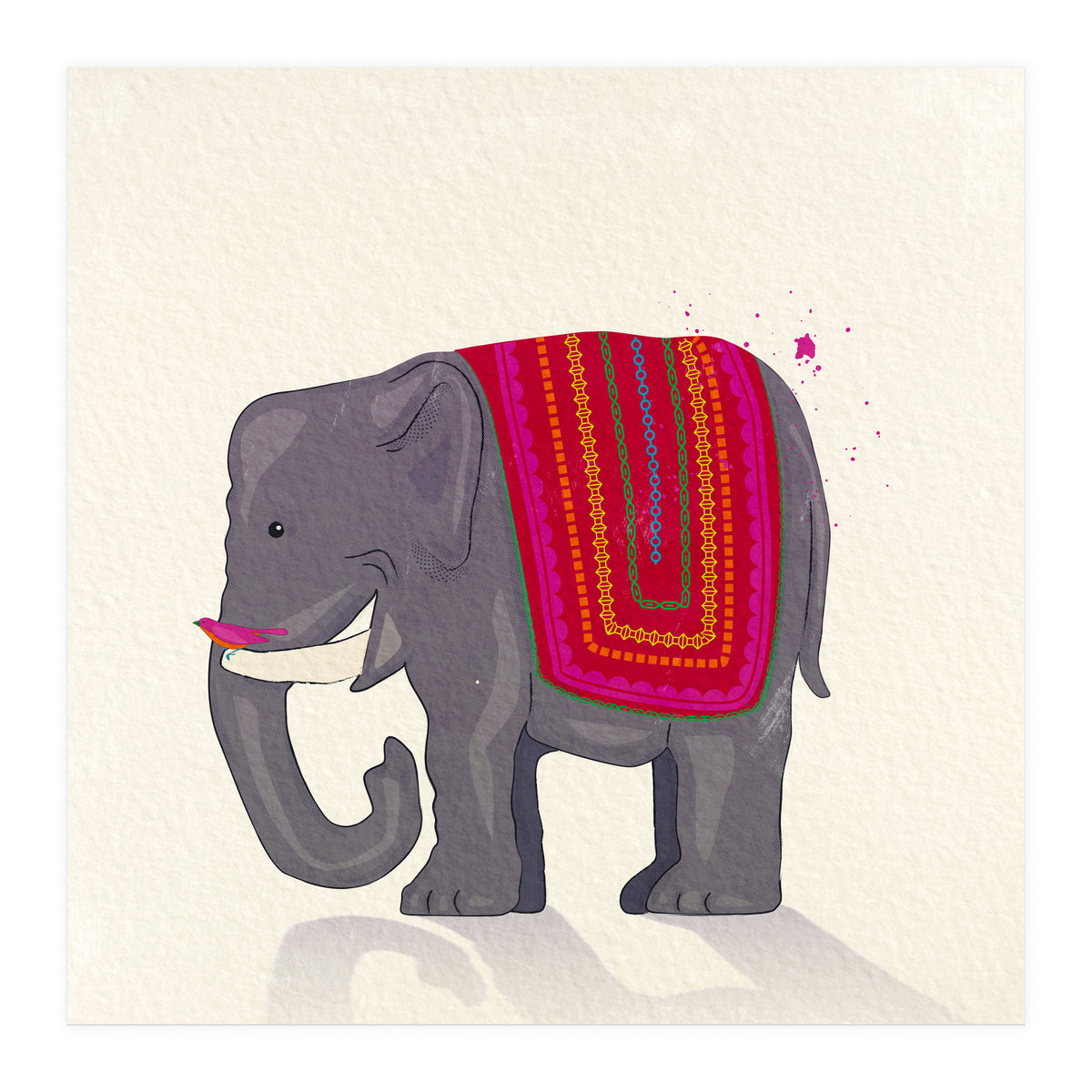 Elephant and Bird (Print Only)