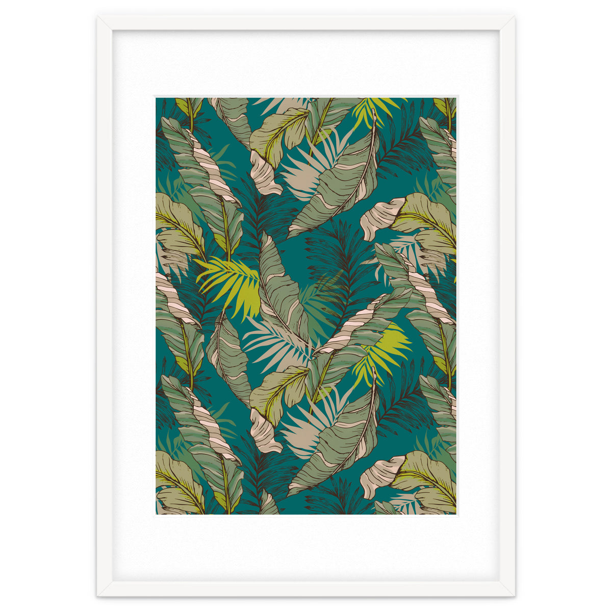 Drawing of wild tropical jungle