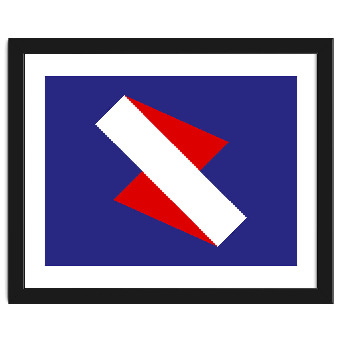 Geometric Shapes No. 68 - red & royal blue