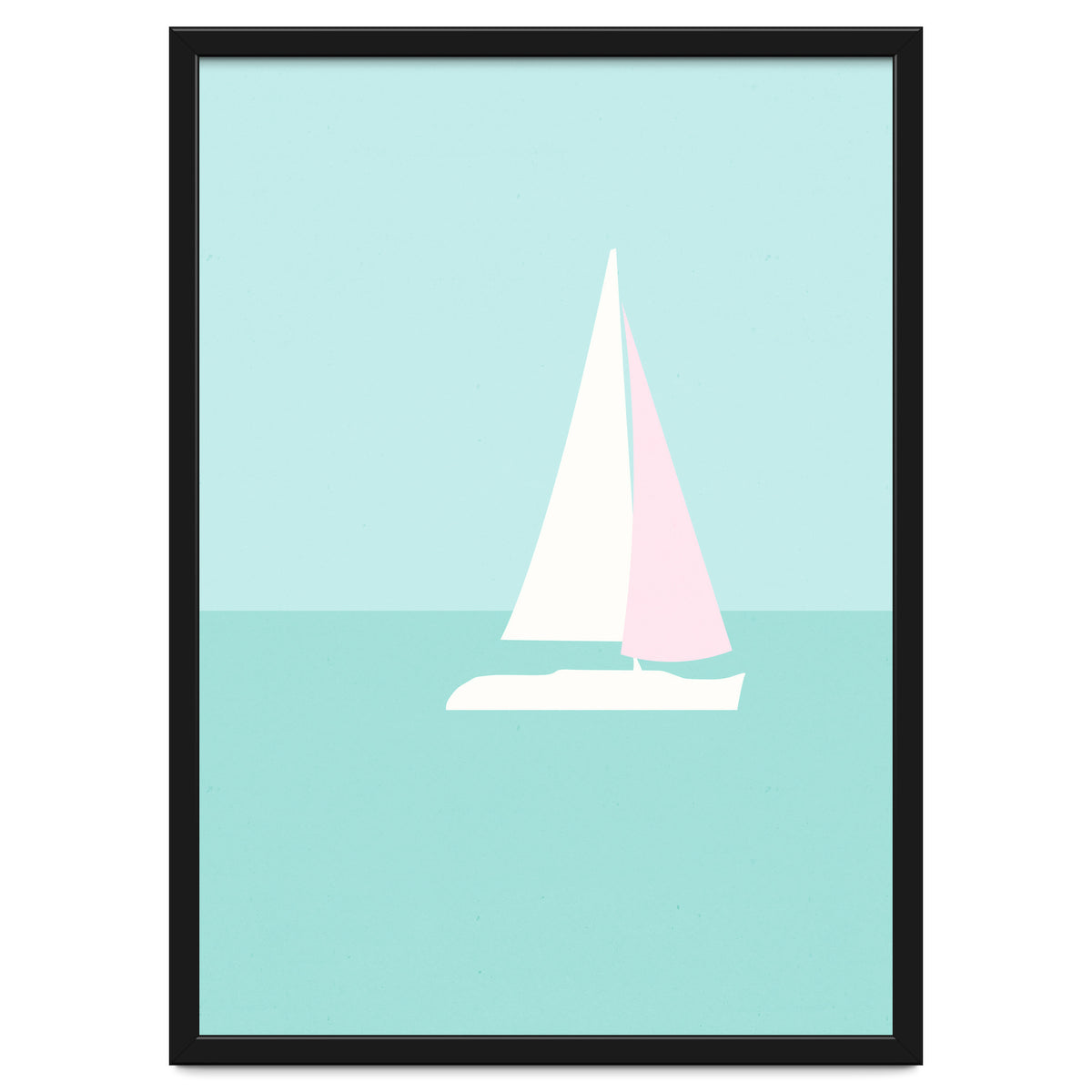 Minimal Sailboat - Turquoise Coast