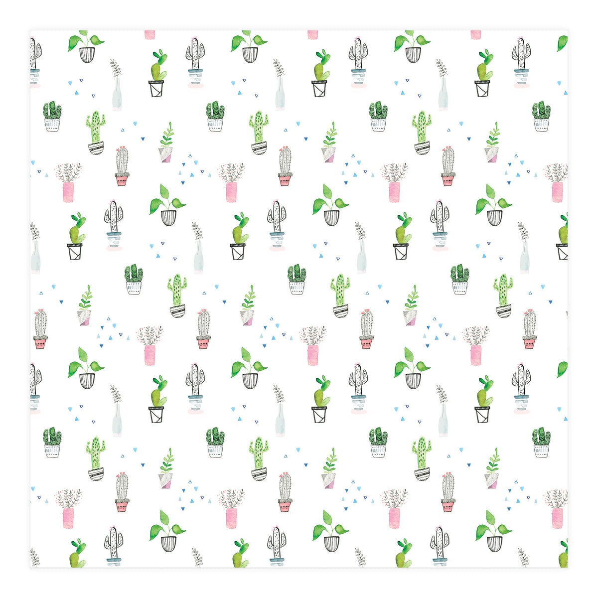 Cacti and plants pattern (Print Only)