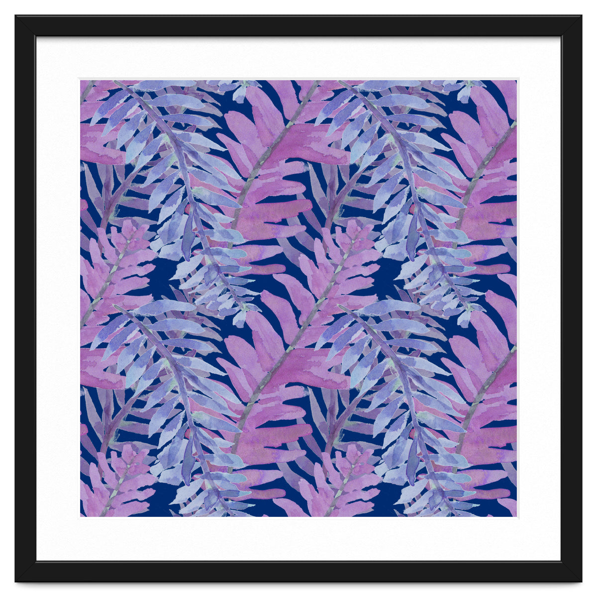 Woodland Ferns in Blue
