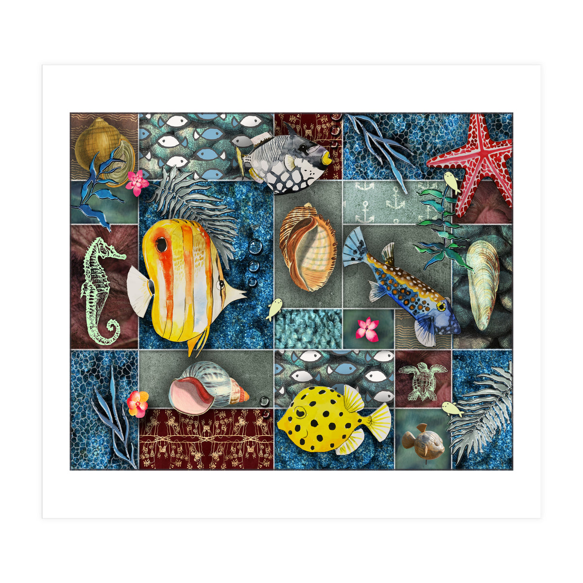 Sea Life Collage (Print Only)