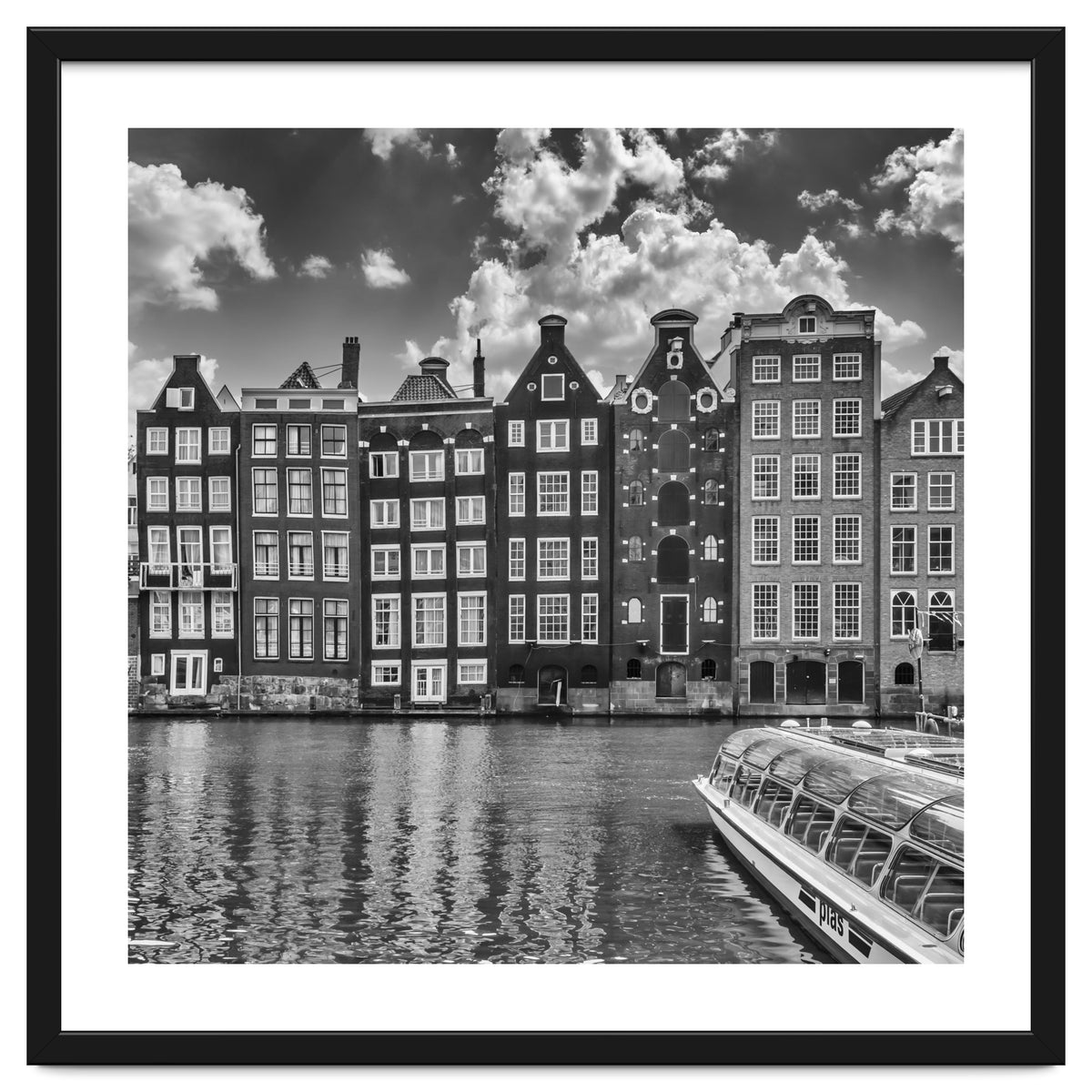 AMSTERDAM Damrak and dancing houses | Monochrome