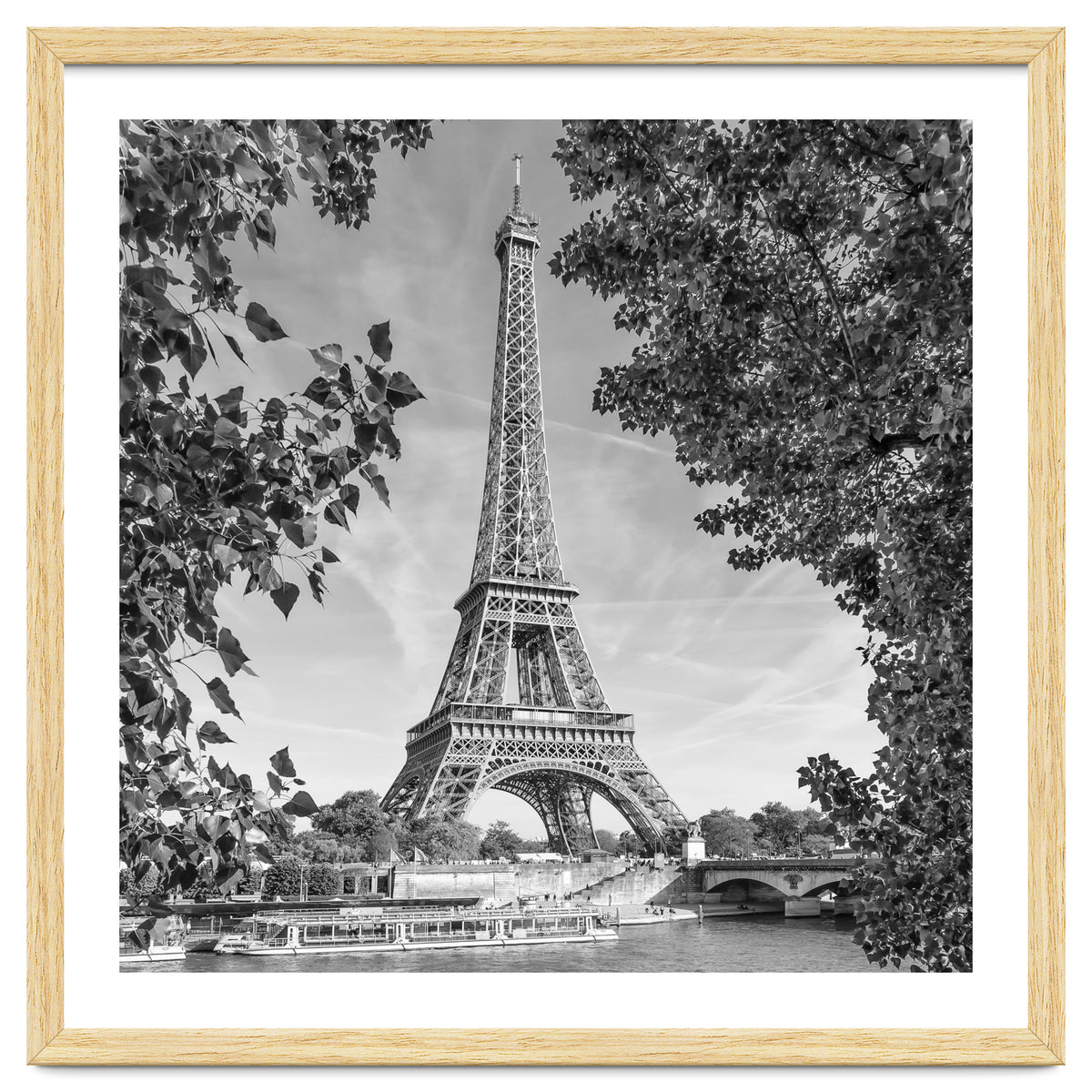 PARIS Eiffel Tower & River Seine | Monochrome