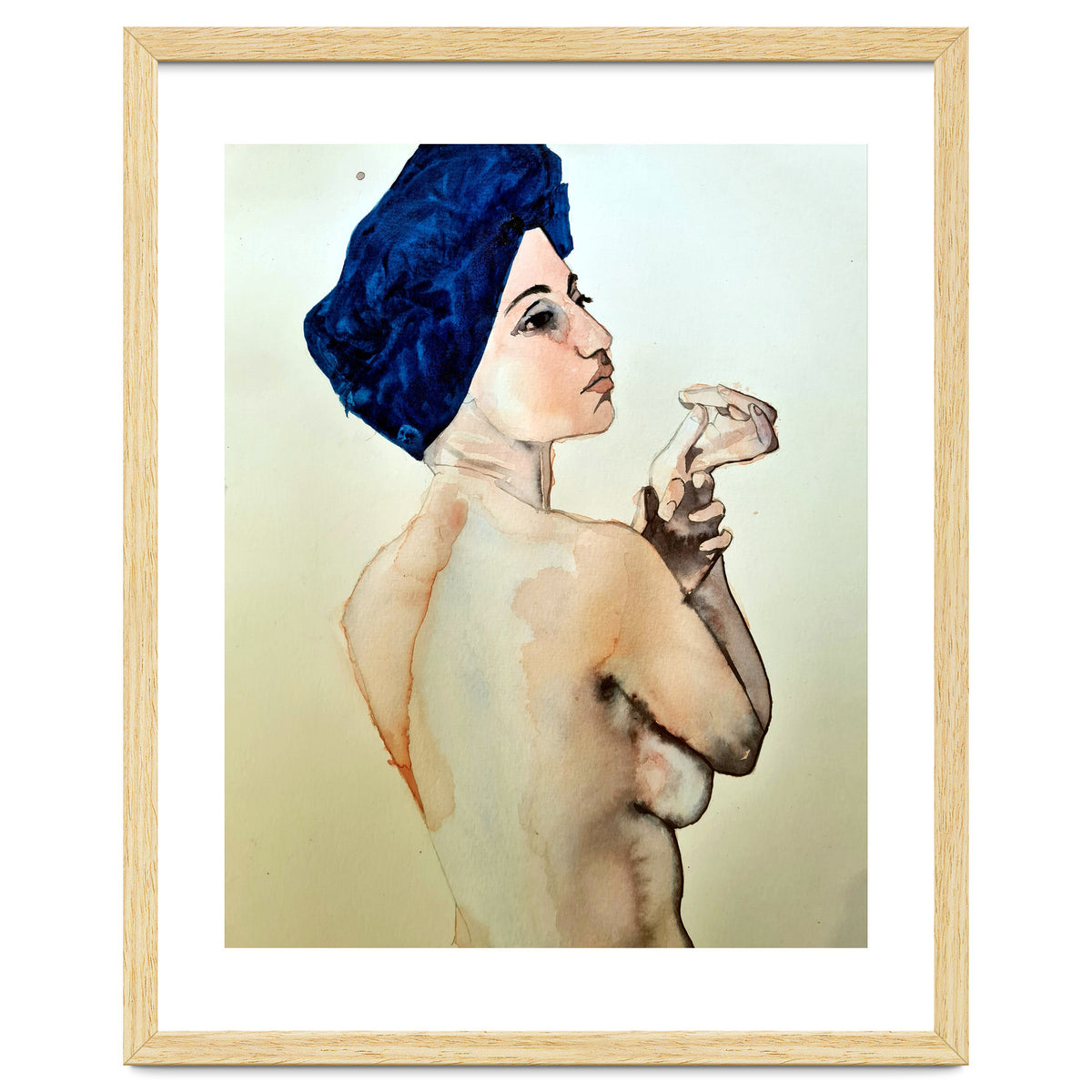 Untitled #89 - Nude in a blue turban
