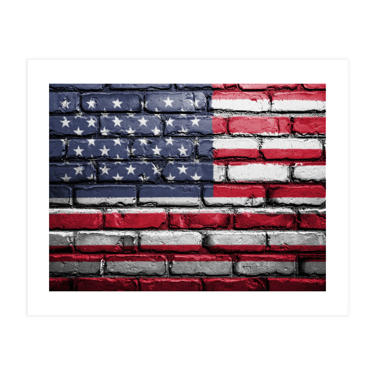 Wall painted US flag (Print Only)