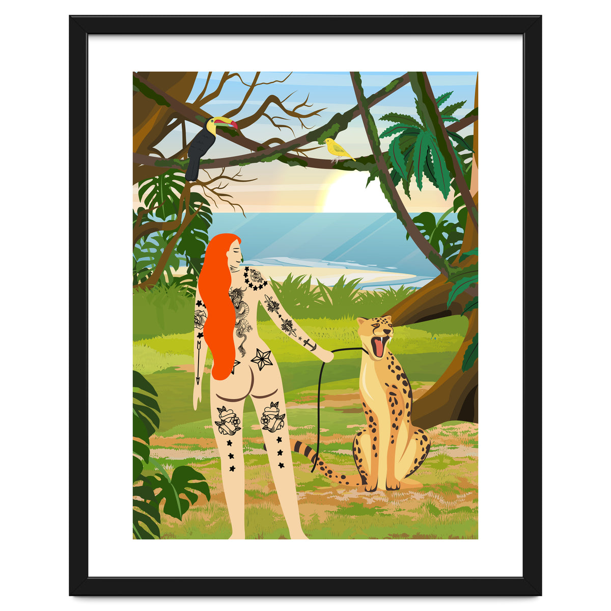 Tattooed Girl with Cheetah