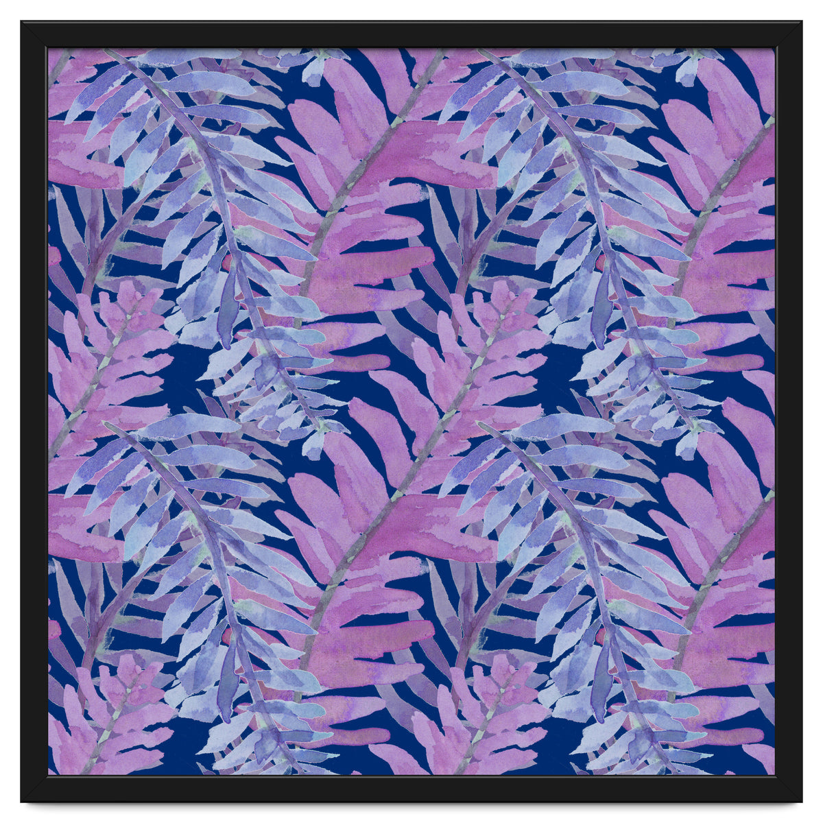 Woodland Ferns in Blue