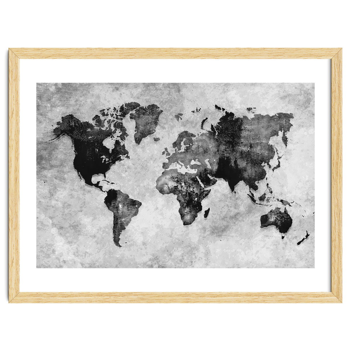 black and white world map