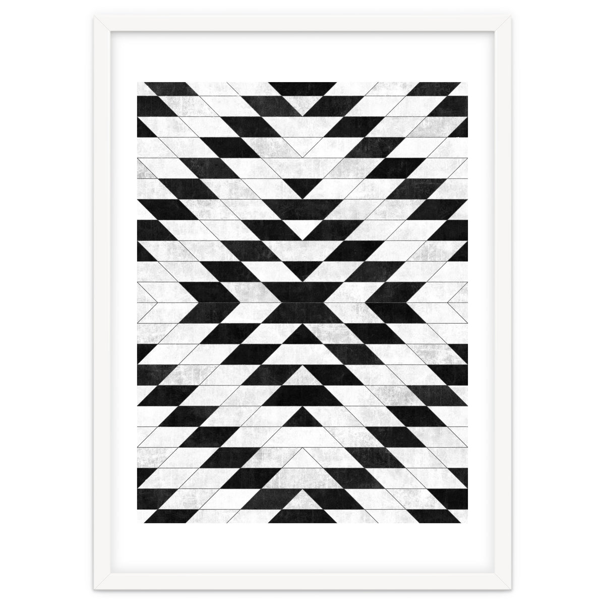 Urban Tribal Pattern No.15 - Aztec - White Concrete