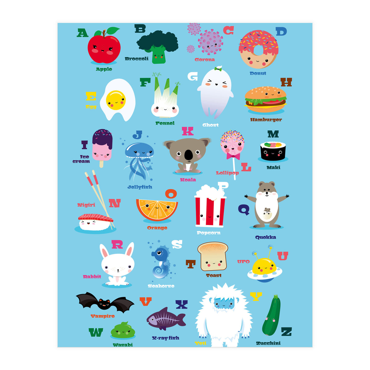 Nursery Kawaii Abc (Print Only)